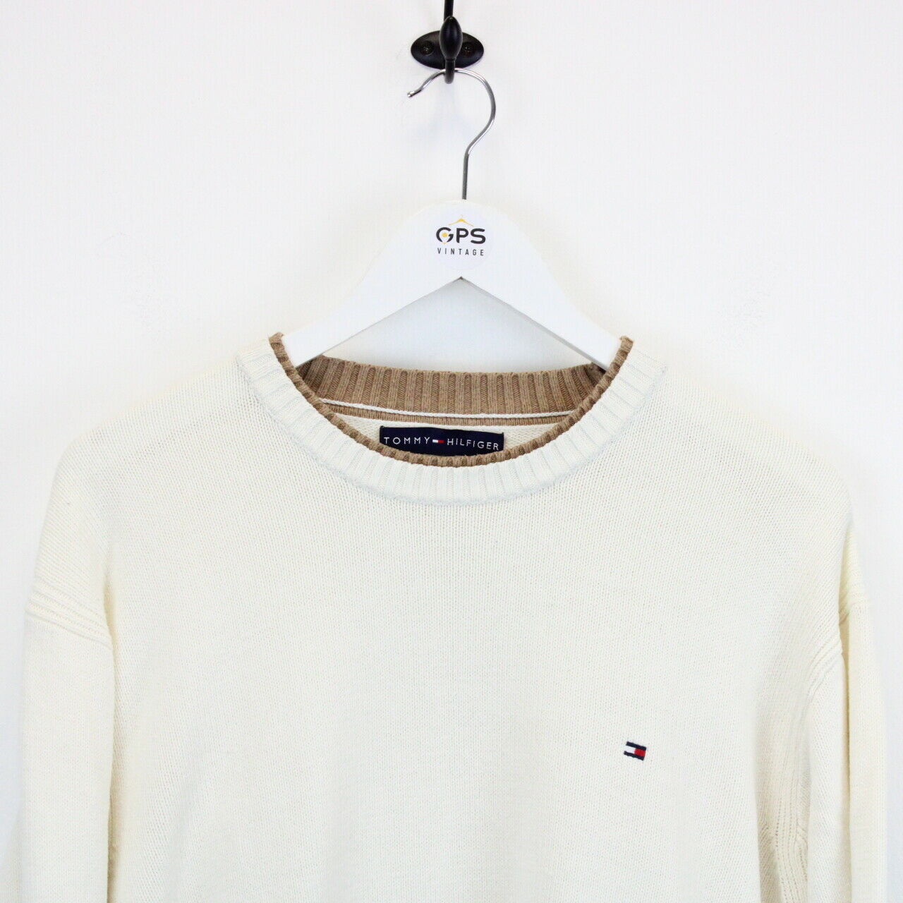 TOMMY HILFIGER Knit Sweatshirt Beige | XL