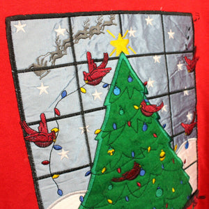 90s Christmas Sweatshirt Red | Large