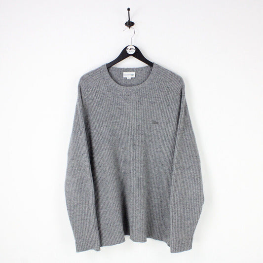 Mens LACOSTE Knit Sweatshirt Grey | XXL