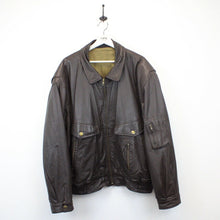 Load image into Gallery viewer, 90s Leather Aviator Jacket Brown | XL

