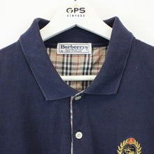 Load image into Gallery viewer, BURBERRYS 90s Polo Shirt Navy Blue | Medium
