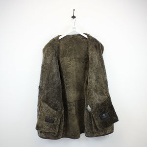 Womens 90s Shearling Coat Brown | Large