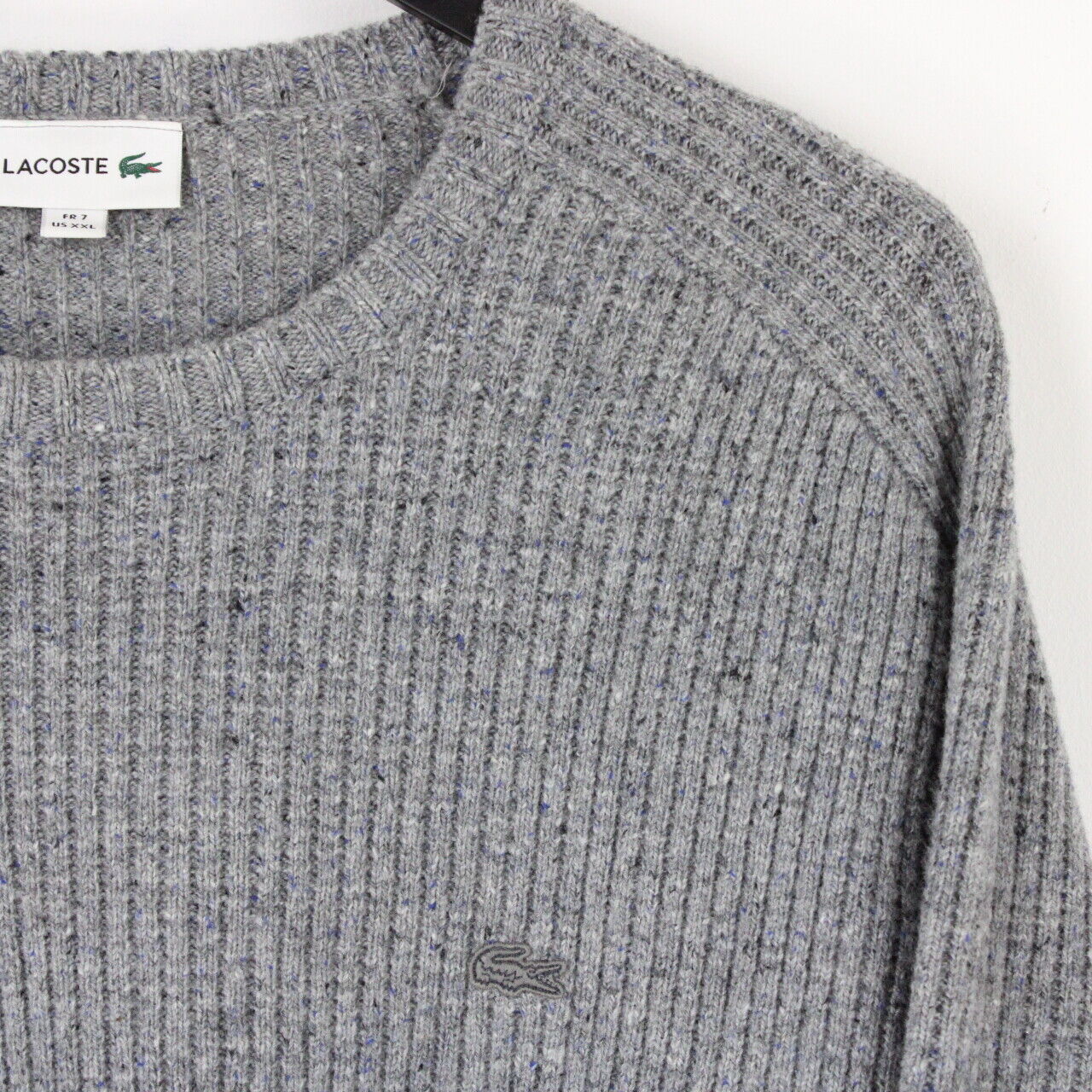 Mens LACOSTE Knit Sweatshirt Grey | XXL