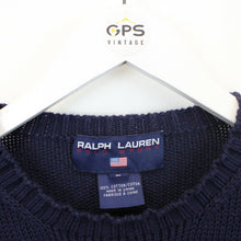 Load image into Gallery viewer, Womens RALPH LAUREN Knit Sweatshirt Navy Blue | Small
