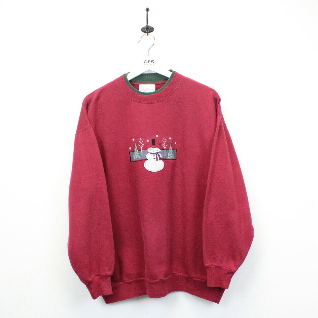 90s Christmas Sweatshirt Red | Large