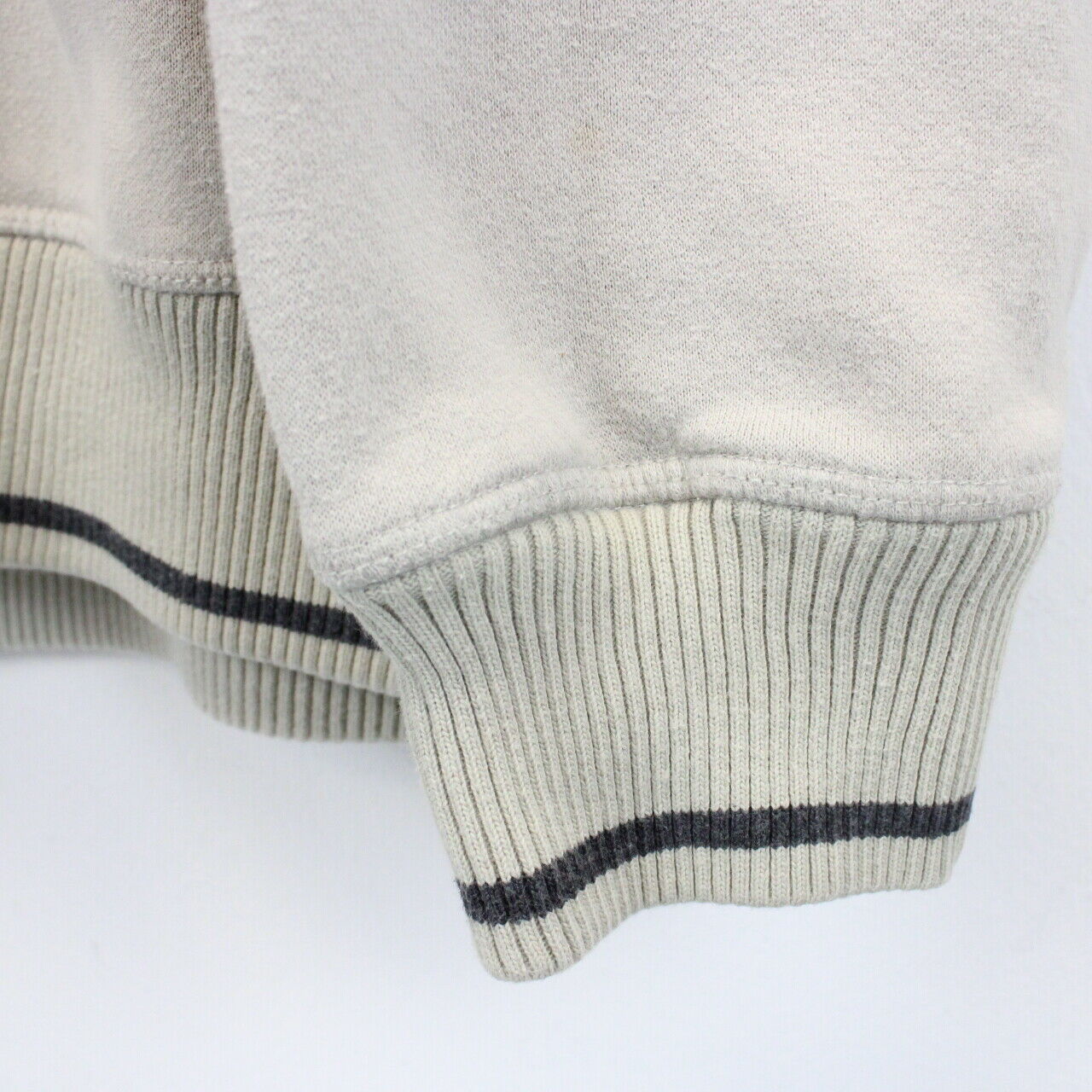 CHAMPION 1/4 Zip Sweatshirt Beige | Large