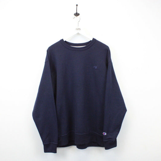 CHAMPION 00s Sweatshirt Navy Blue | XL