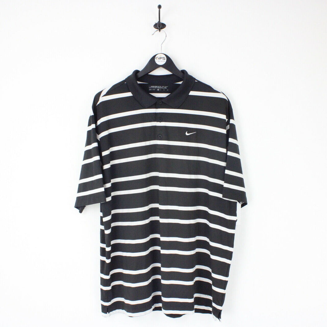 Mens NIKE Polo Shirt Black & White | XL