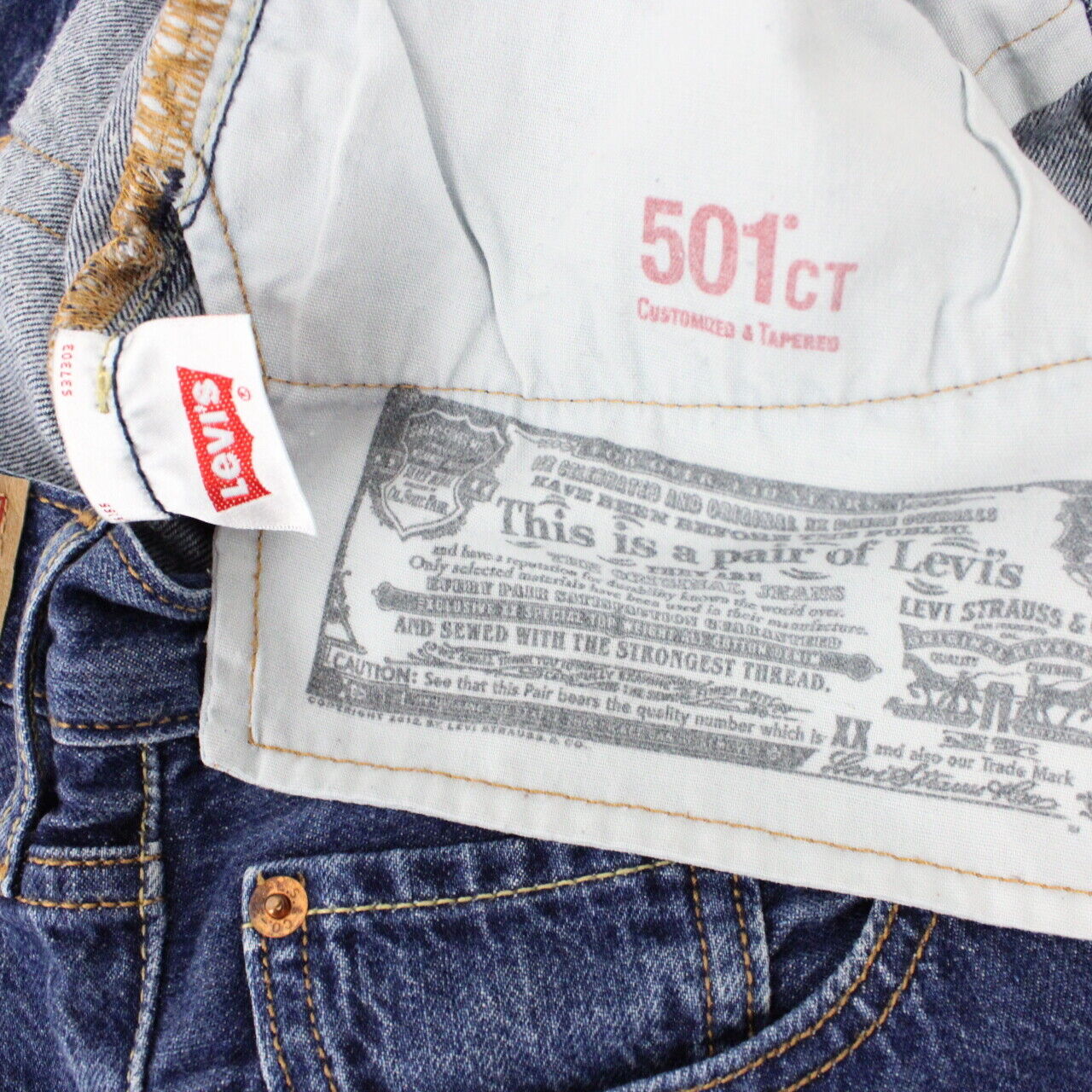Mens LEVIS 501 CT Jeans Mid Blue | W32 L30