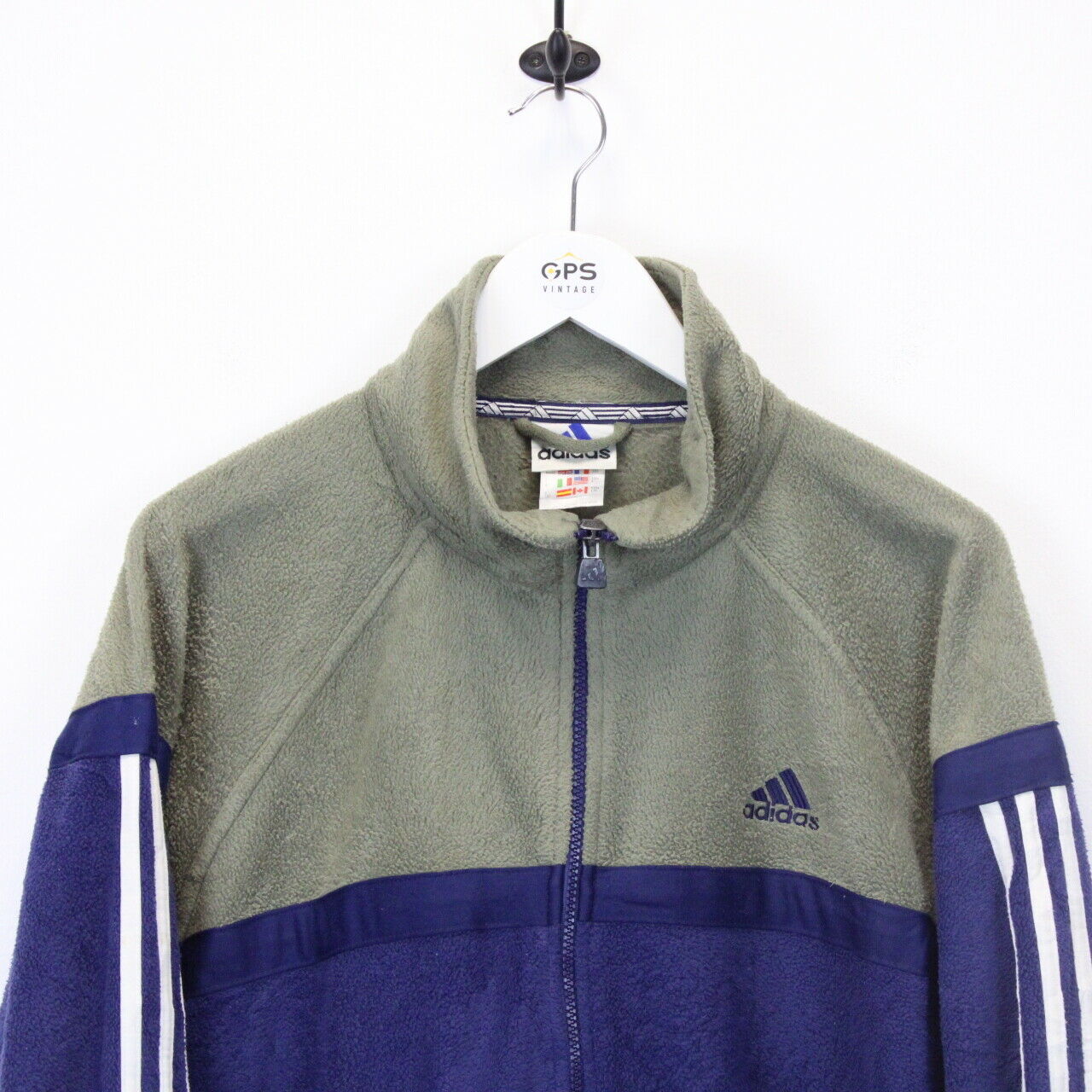 ADIDAS 90s 1/4 Zip Fleece Navy Blue | XL