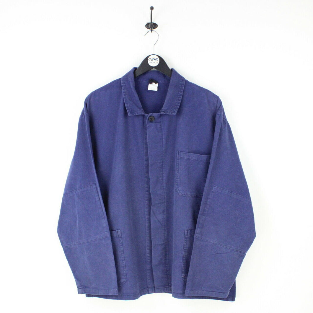 Mens Worker Chore Jacket Navy Blue | Large