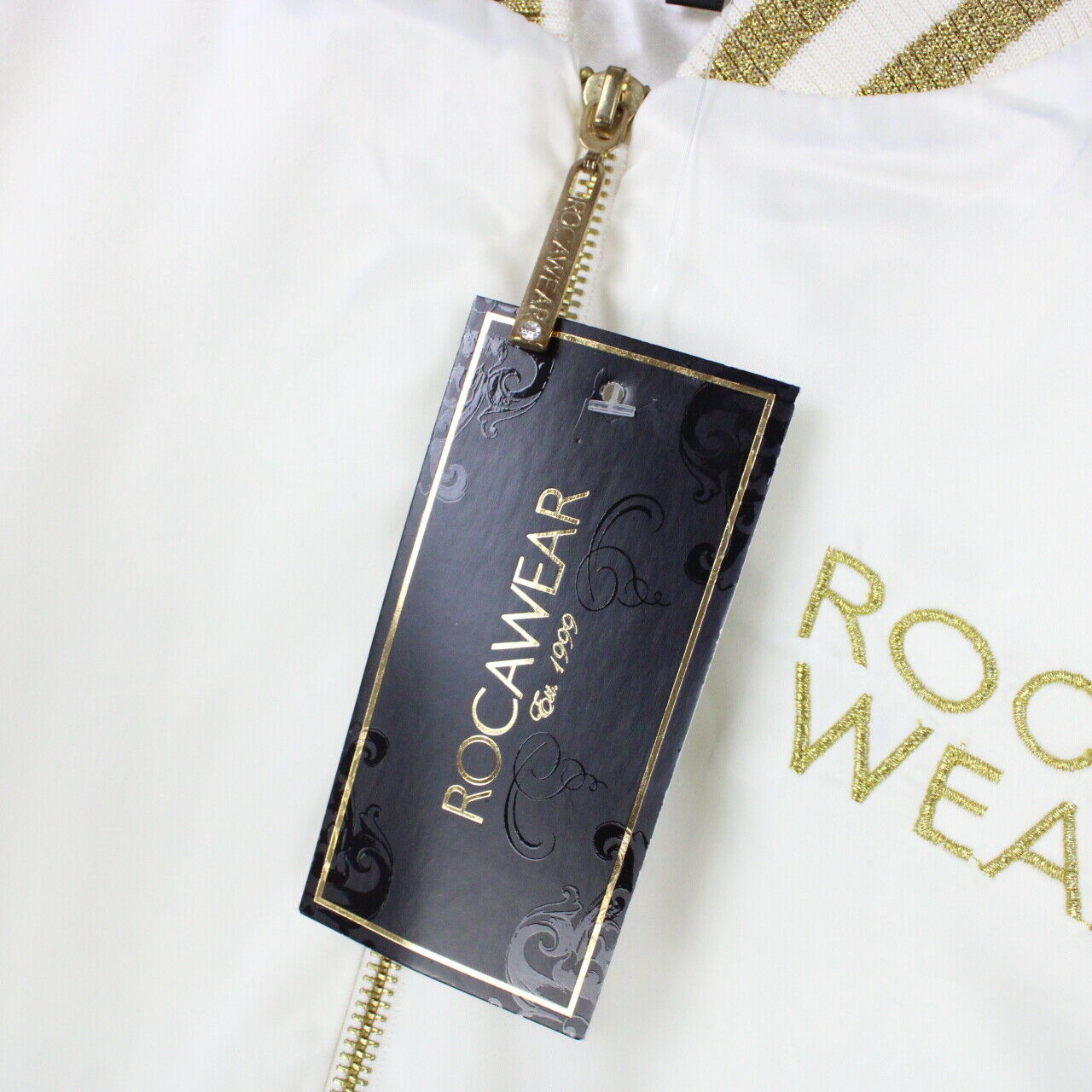 Womens ROCAWEAR Varsity Jacket Cream | Medium