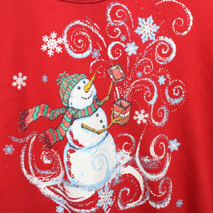 Womens 90s Christmas Sweatshirt Red | Medium