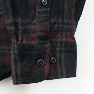 Flannel Plaid Shirt Black | Large