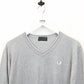 FRED PERRY 90s Knit Sweatshirt Grey | Medium