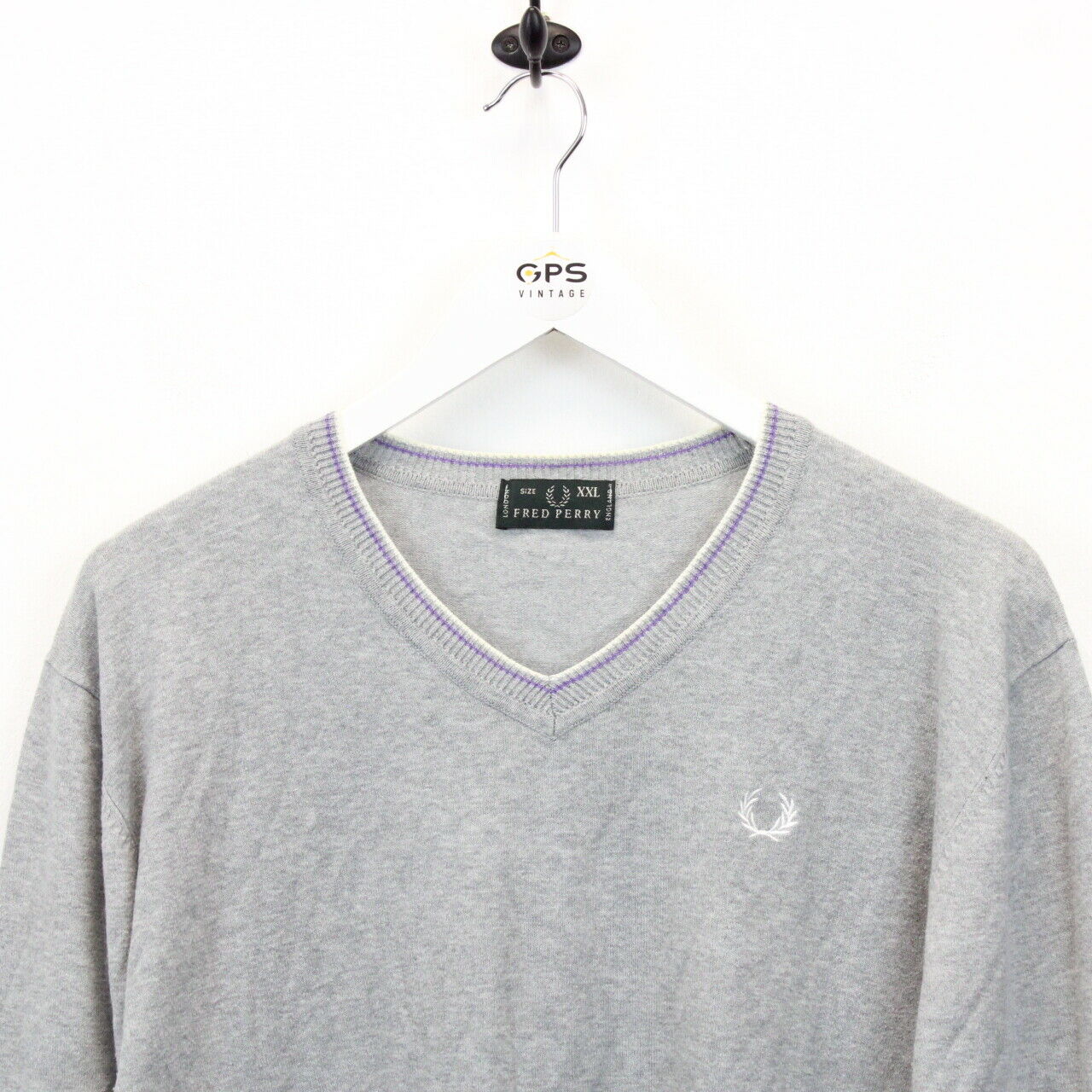 FRED PERRY 90s Knit Sweatshirt Grey | Medium