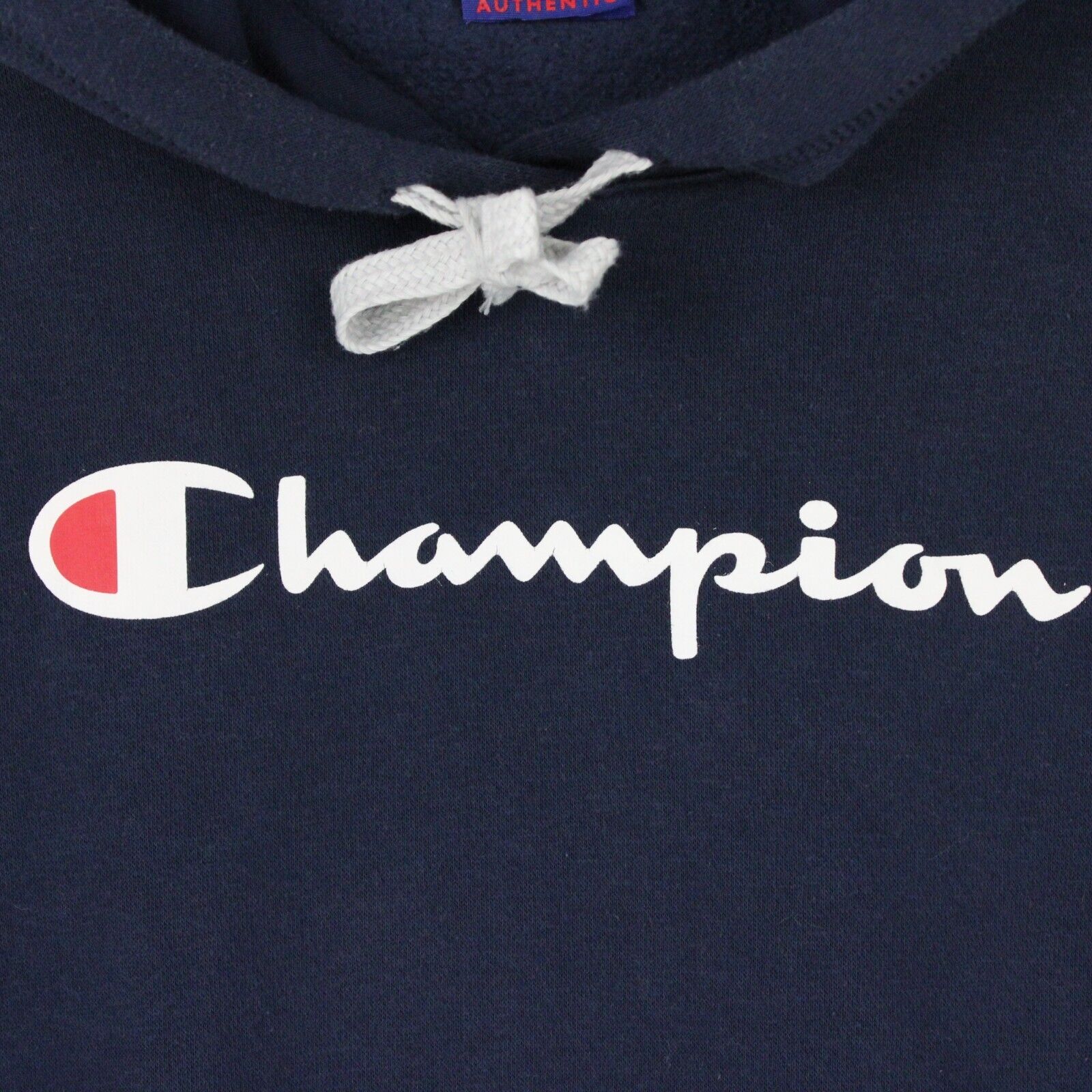 Mens CHAMPION Hoodie Navy Blue | Small
