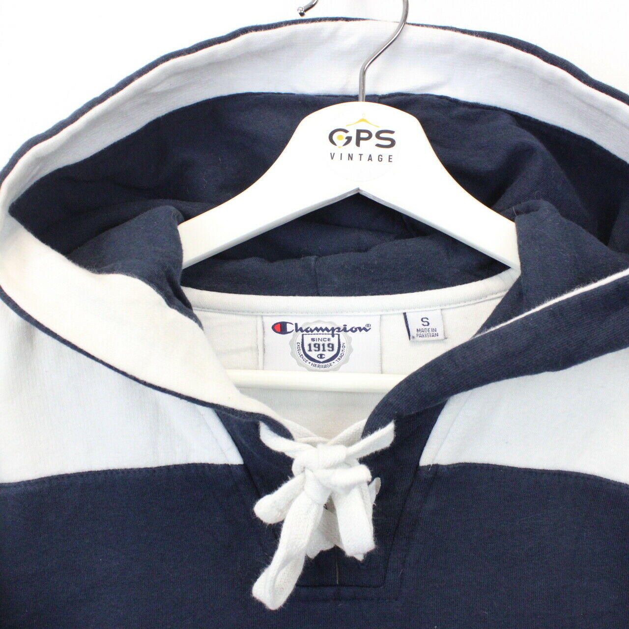 CHAMPION 00s Hoodie Navy Blue | Small