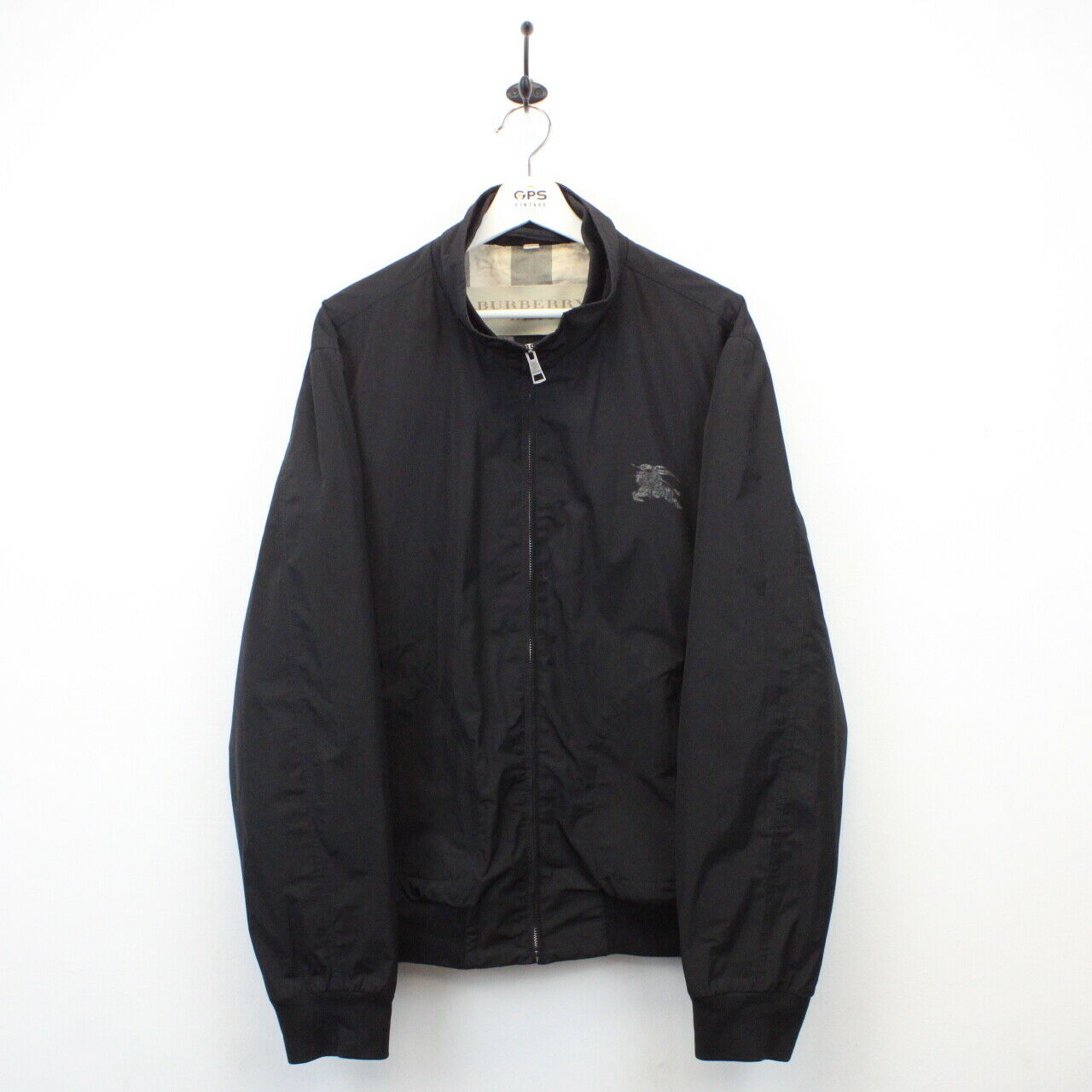 BURBERRY BLACK LABEL harrington jacket 黒 Gabardine Harrington Jacket in Black - Men, Cotton