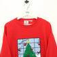 90s Christmas Sweatshirt Red | Large