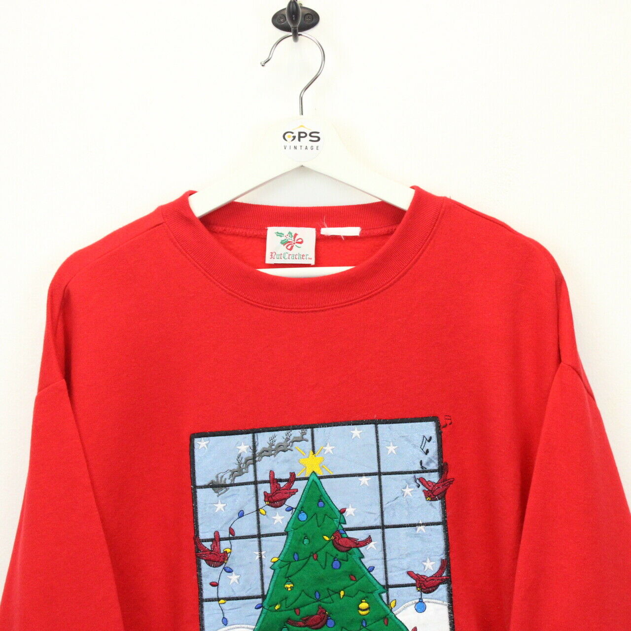 90s Christmas Sweatshirt Red | Large