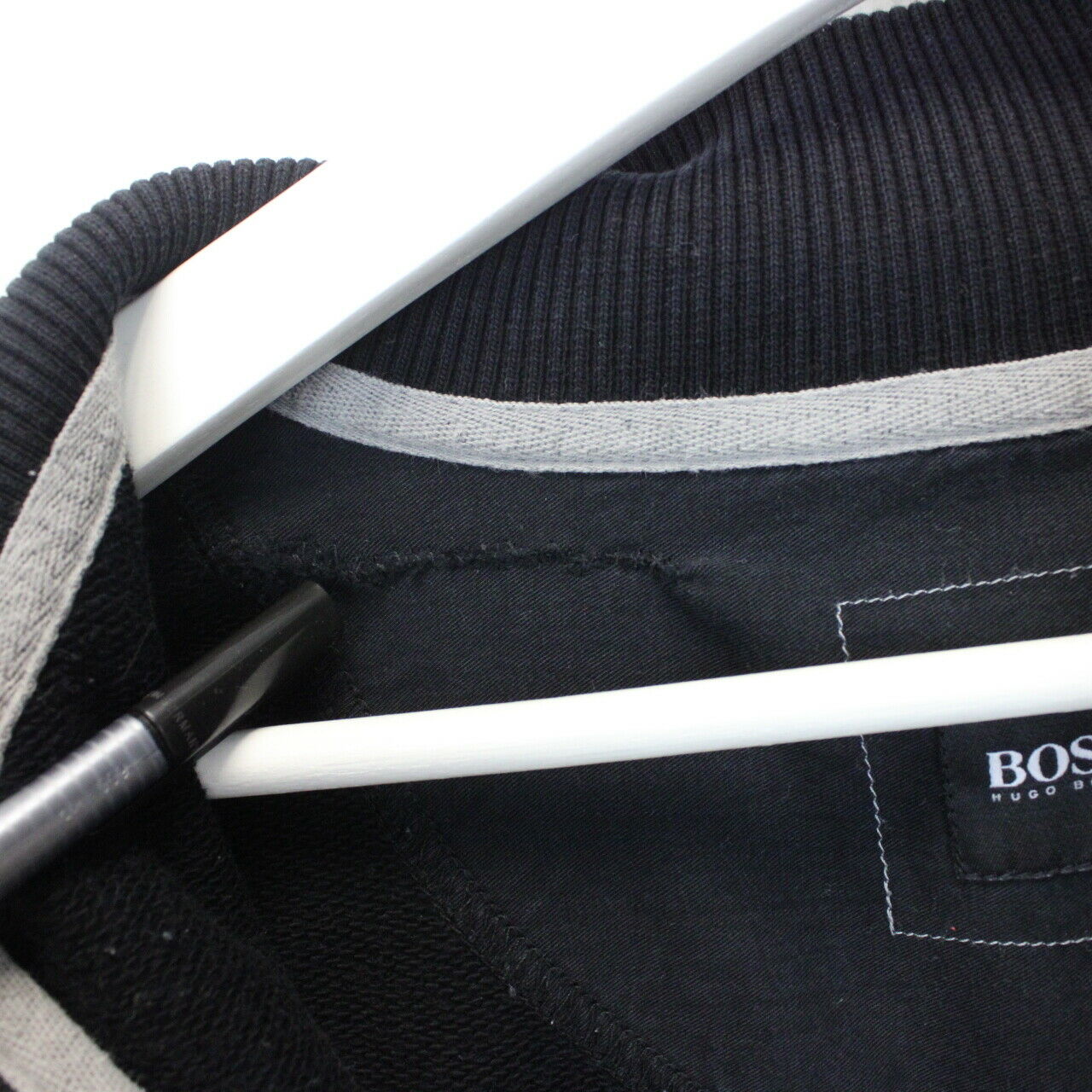 HUGO BOSS 1/4 Zip Sweatshirt Black | XL