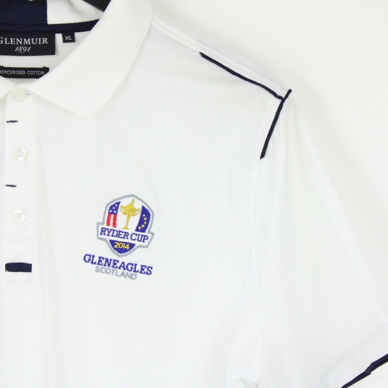 Mens Gleneagles Ryder Cup Polo Shirt White | Large