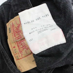 Womens LEVIS 501 Jeans Black Charcoal | W29 L30