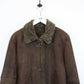 Womens 90s Shearling Coat Brown | Large