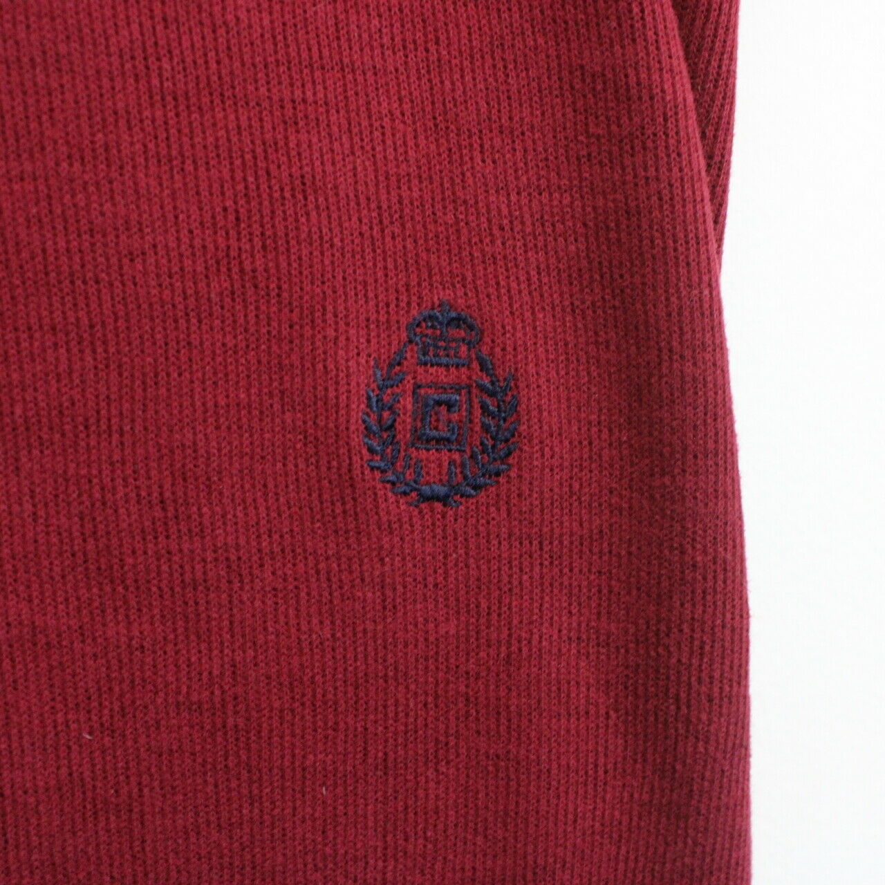 CHAPS 1/4 Zip Knit Sweatshirt Red | XL
