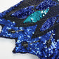 Womens 90s Sequin Top Blue | XL