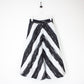 Womens Chevron Midi Skirt Black White | Small