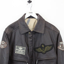 Load image into Gallery viewer, HI BUXTER Leather Aviator Jacket Brown | Large
