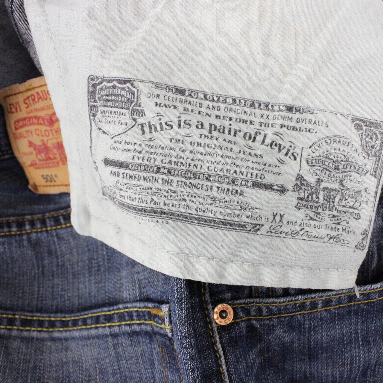 Mens LEVIS 501 Jeans Dark Blue | W34 L30