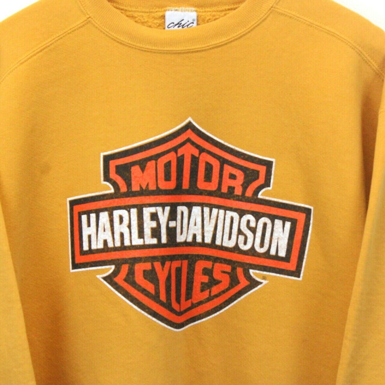 Womens HARLEY DAVIDSON 90s Sweatshirt Yellow | Medium