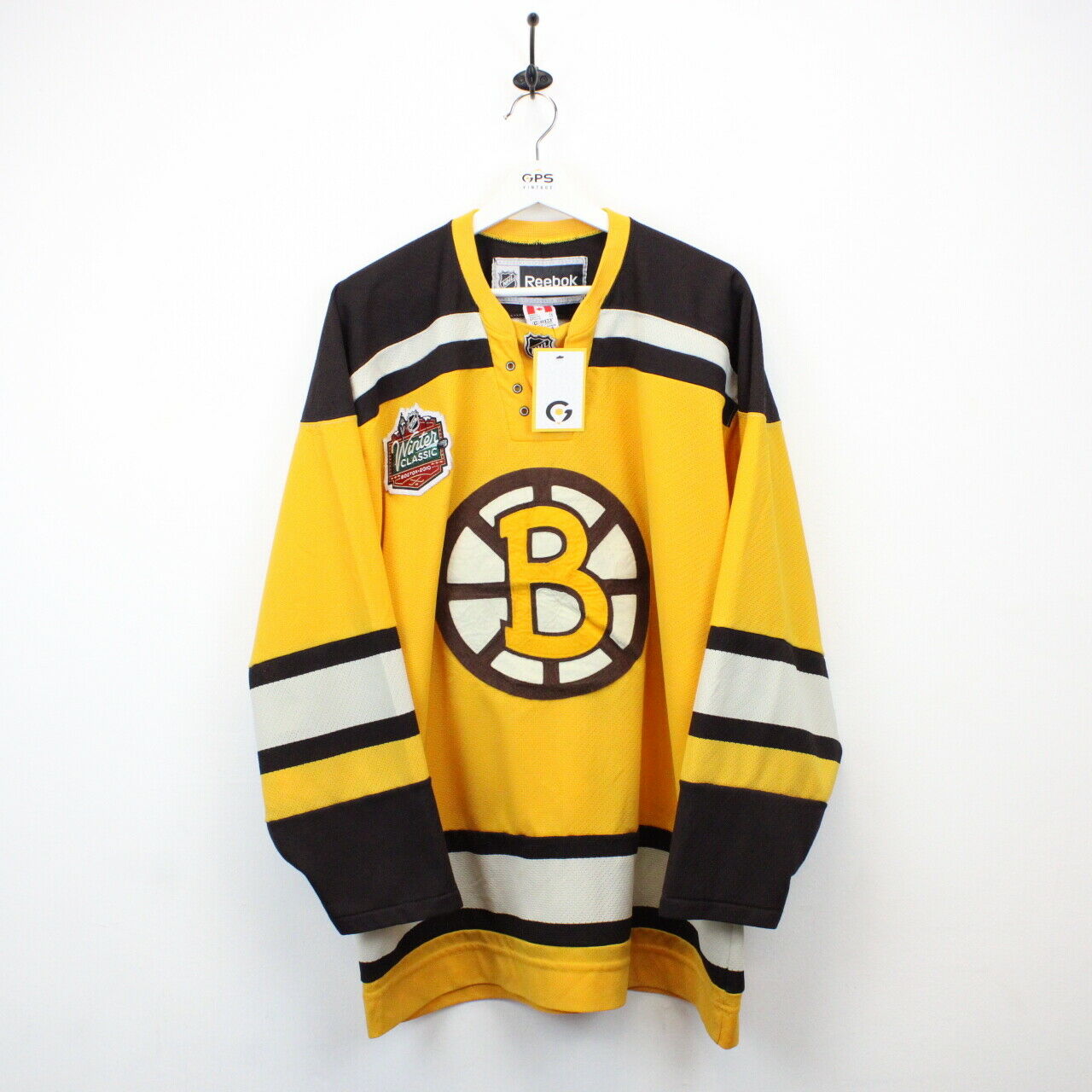 NHL REEBOK 00s Boston BRUINS Jersey Yellow | XL