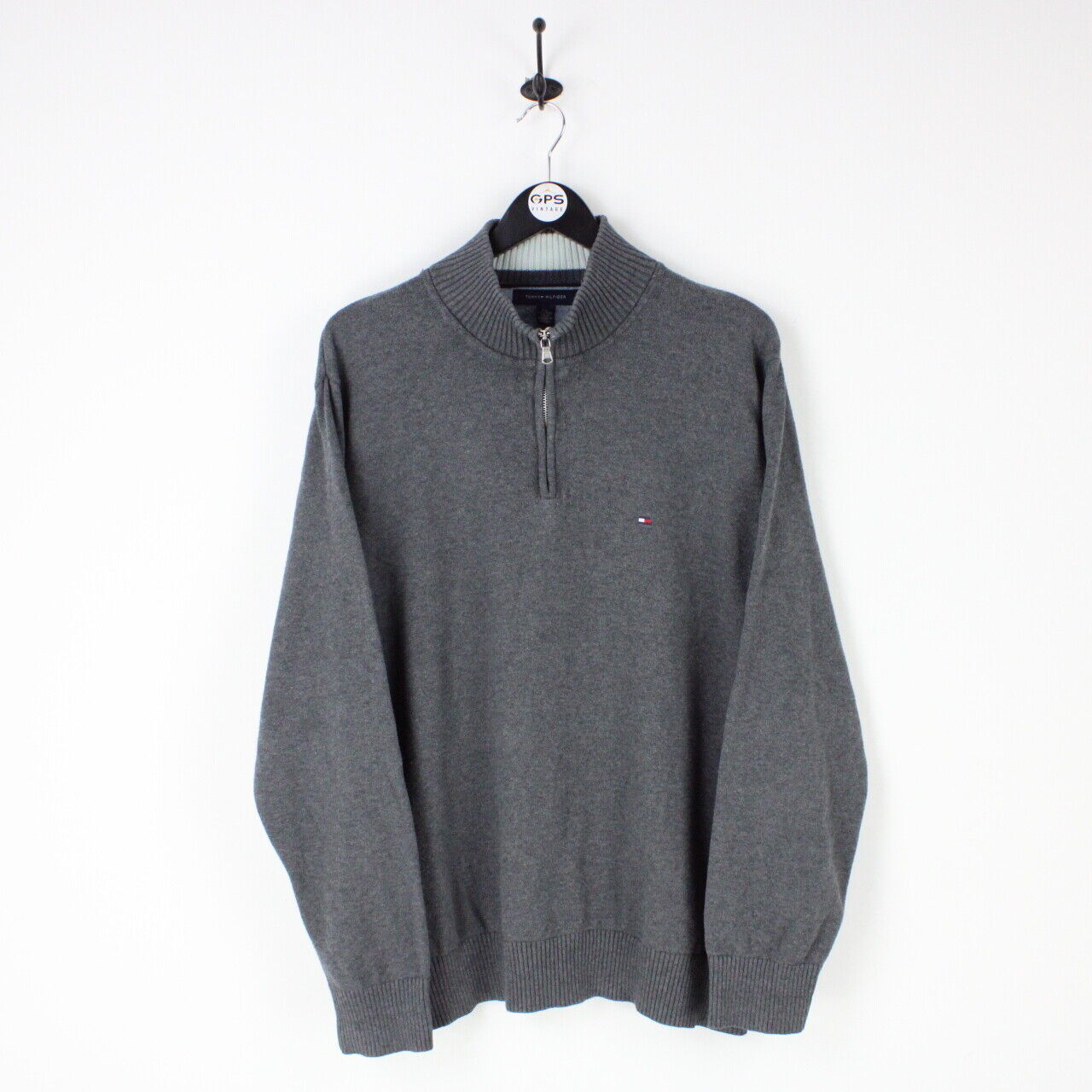 TOMMY HILFIGER 1/4 Zip Sweatshirt Grey | XXL