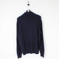 Mens RALPH LAUREN 1/4 Zip Knit Sweatshirt Navy Blue | XL