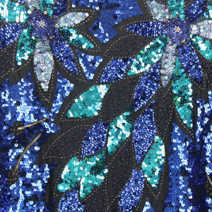 Womens 90s Sequin Top Blue | XL