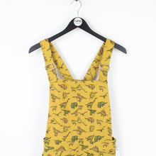 Load image into Gallery viewer, Womens Dinosaur Pinafore Dress Yellow | Medium
