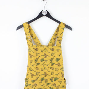 Womens Dinosaur Pinafore Dress Yellow | Medium