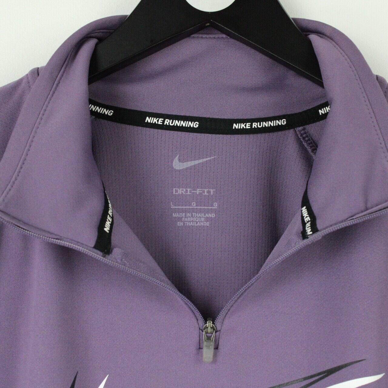 Womens NIKE 1/4 Zip Sweatshirt Purple | Large