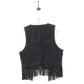Womens Suede Vest Black | Small
