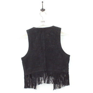 Womens Suede Vest Black | Small
