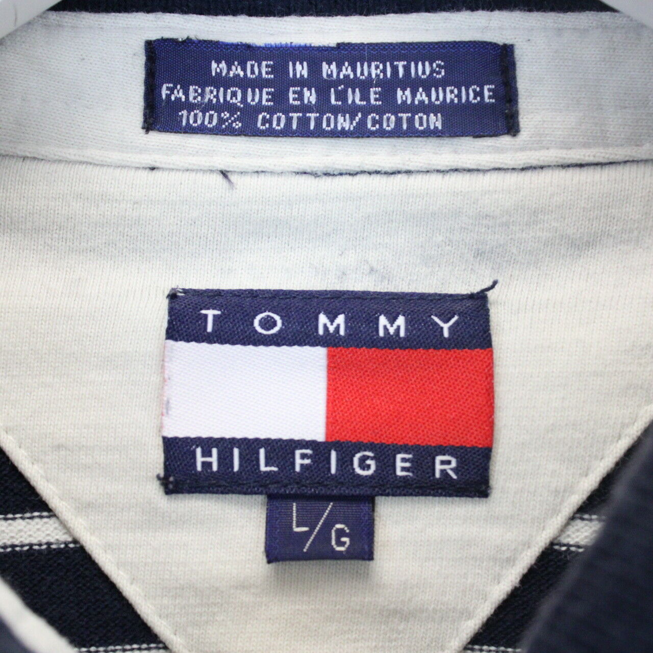 TOMMY HILFIGER 90s Polo Shirt Navy Blue | Large