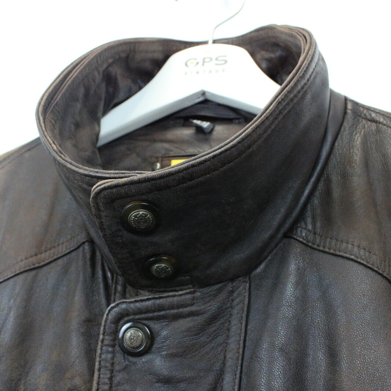90s Leather Aviator Jacket Brown | XL
