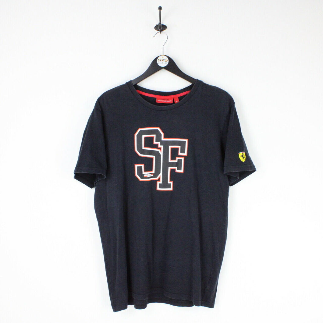 Mens FERRARI Scuderia T-Shirt Black | XL