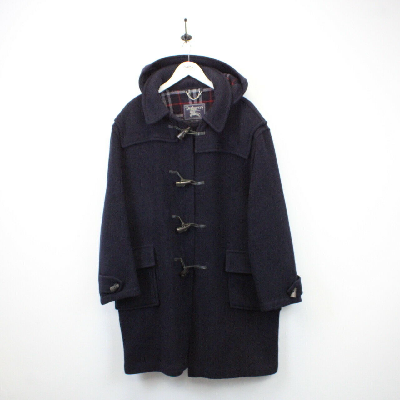 BURBERRYS 90s Wool Duffle Coat Navy Blue XL – GPS Vintage