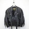 Womens 90s Leather Western Jacket Black | XL