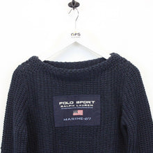 Load image into Gallery viewer, Womens RALPH LAUREN 90s Knit Sweatshirt Navy Blue | Medium
